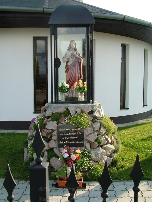 Memorial in front of the Assumption of  the Virgin Mary Roman Catholic Church